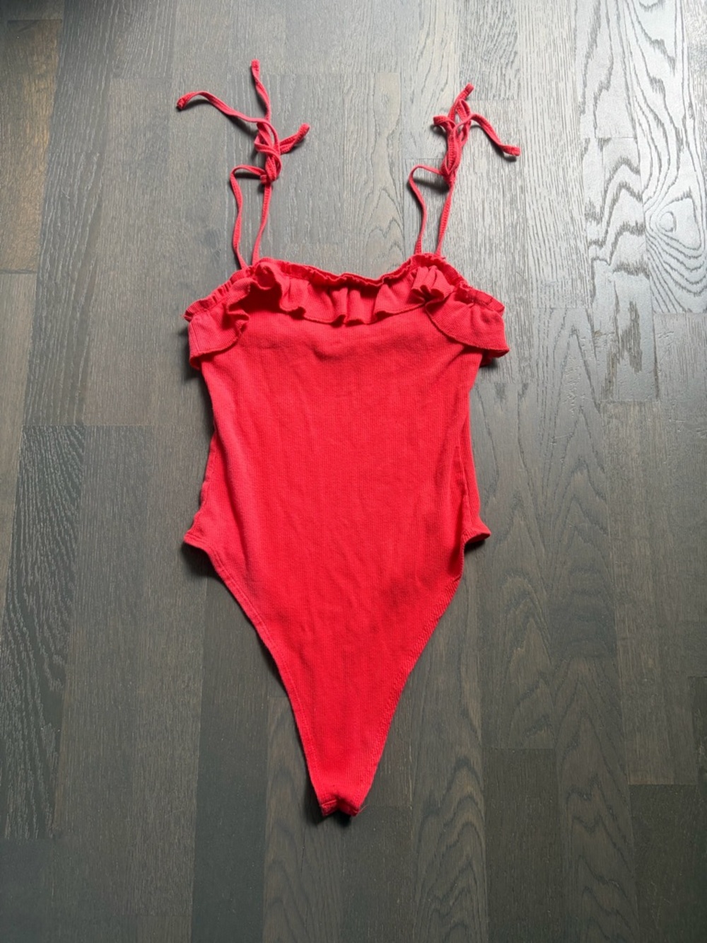 Billabong red frilly bodysuit